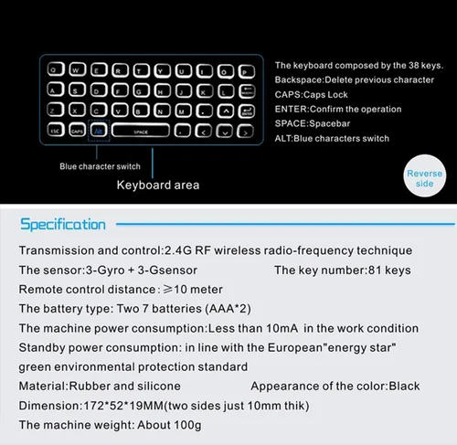 Miniatura 2 de Air Mouse, MX3 Pro - Mini teclado retroiluminado con control remoto, mini teclado inalámbrico y control remoto de ratón de aire de aprendizaje IR
