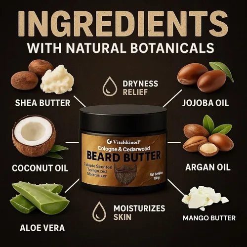 Miniatura 7 de Mantequilla para barba para hombres, humectante acondicionador no graso con aroma a colonia y madera de cedro, 4.23 onzas