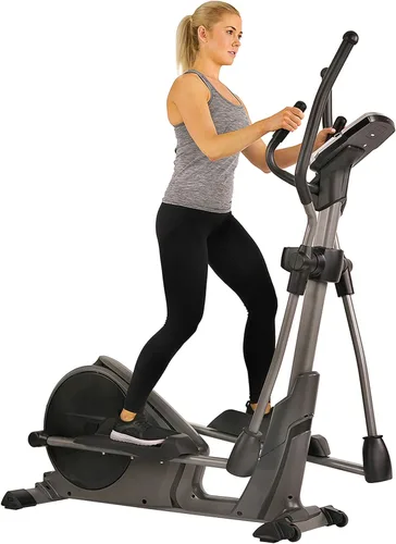 Sunny Health & Fitness Elliptical Machine with Extended Stride, Ultra Quiet 300 lbs Capacity Cross Training Cardio Fully Body Exercise for Home,
