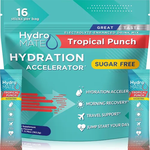 Miniatura 11 de Paquetes de hidratación sin azúcar en polvo de electrolitos Acai Berry HydroMATE 30 Sticks