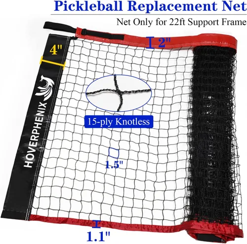 Miniatura 4 de Red de repuesto para pickleball de 22 x 3 pies para interiores o exteriores, se adapta a la mayoría de marcos de bolas de pepinillo independientes