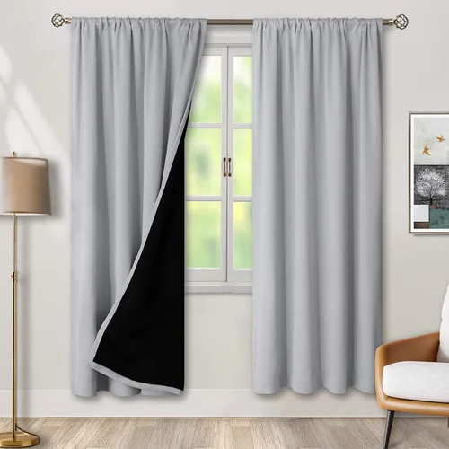 Miniatura 12 de BGment - Cortinas opacas para sala de estar de 63 pulgadas de largo, juego de 2 paneles, cortinas para oscurecer toda la habitación, cortinas