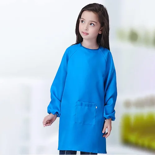 Miniatura 4 de Delantal de pintura para niños, impermeable, para niñas y niños de 2 a 12 años Azul