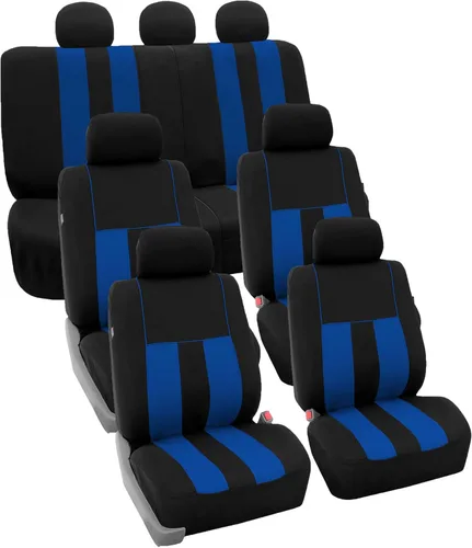 Miniatura 27 de FH Group - Juego completo de fundas para asientos de auto con rayas llamativas, ajuste universal para asientos delanteros de respaldo bajo, Verde