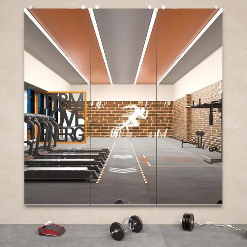 Miniatura 12 de Keonjinn Espejo de gimnasio en casa, 48 x 24 pulgadas x 2 piezas, espejo de ejercicio grande, espejos de cuerpo completo sin marco, vidrio templado