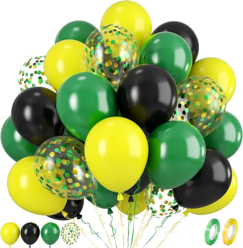 Miniatura 15 de Globos arcoíris, 12 pulgadas 50 unidades, multicolor, globos arcoíris azul celeste verde amarillo naranja rosa intenso, de látex, para cumpleaños