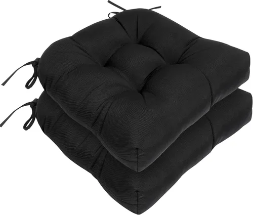 Miniatura 9 de RACE LEAF Cojines para Sillas de Patio 17x17 Pulgadas Paquete de 4, Cojines de Asiento Exteriores Engrosados Resistentes al Agua con Lazos