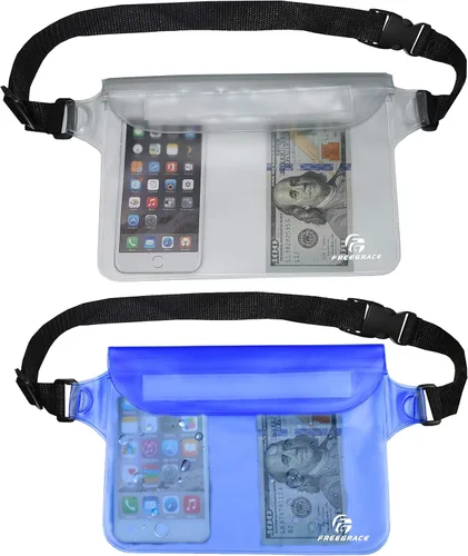 Miniatura 11 de Freegrace Juego de bolsas impermeables con correa para la cintura/funda para mantener tu teléfono y objetos de valor secos y seguros. Bolsas secas