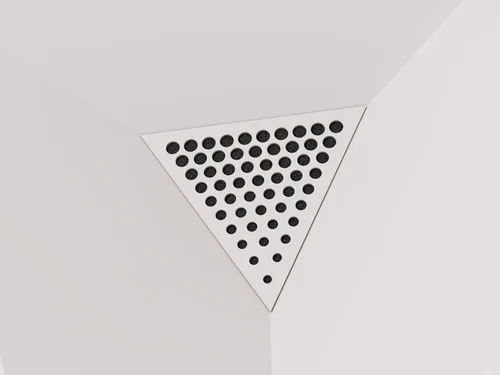 Miniatura 26 de (2 Pack) — Espuma acústica para absorción de sonido y difusión en esquinas de techo, trampa de bajos «Triángulo» con placa HDF laminada perforada