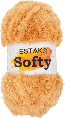 Miniatura 13 de Estako Softy 100% Poliéster Esponjoso Suave Grueso Peso #5 Hilado para Crochet y Tejido 3.52 oz (100 gr) 98 Yds (90 m) (9110 - Blanco)
