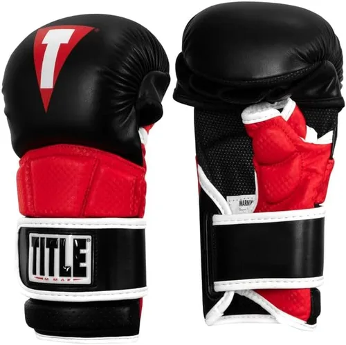 Miniatura 3 de TITLE MMA Guantes de combate de contacto completo, negro/rojo, regular