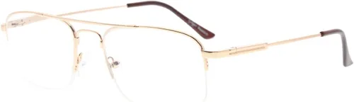 Miniatura 10 de Eyekepper Anteojos de lectura de titanio con memoria para hombre y mujer, puente flexible y lectores de sienes (dorado, +1.25)