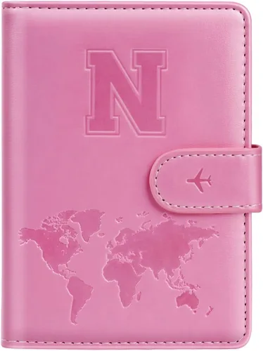 Miniatura 46 de Funda para Pasaporte Personalizada con Letra de la A a la Z, Billetera de Viaje con Bloqueo RFID, Funda para Pasaporte, Estuche para Pasaporte
