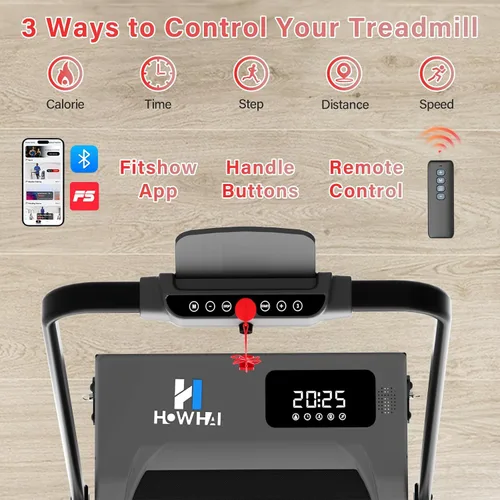 Miniatura 4 de Walking Pad, Treadmill with Incline, Brushless 2 in 1 Foldable Under Desk Portable Treadmills for Home/Office with App, Bluetooth Music, Remote