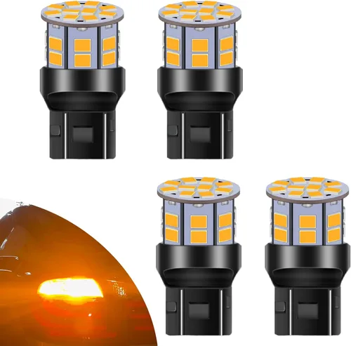 Miniatura 13 de 1156 Foco LED ámbar 12V-24V superbrillante 7506 1141 BA15S P21W 1003 foco LED para luces intermitentes de señal, luces traseras de freno, luces