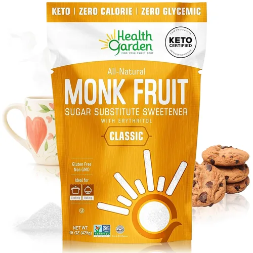 Miniatura 18 de Health Garden Edulcorante de fruta de monje, clásico, sin OMG, sin gluten, sustituto del azúcar, Kosher, apto para dieta cetogénica (3 libras)