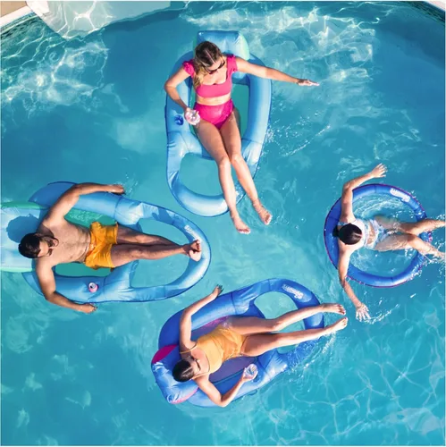 Miniatura 7 de SwimWays Spring Float Premium Papasan Pool Lounger, Inflatable Pool Floats Adult with Fast Inflation for Ages 15 & Up