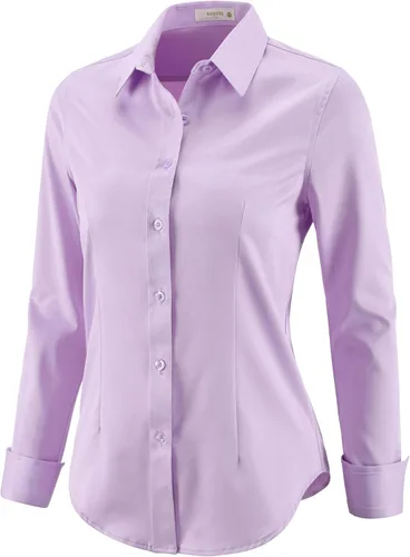 Miniatura 8 de Camisas con botones para mujer, camisas de vestir de manga larga, elásticas, sin arrugas, para el trabajo, blusas casuales de oficina