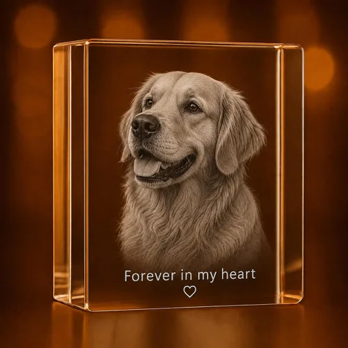 Miniatura 12 de Rectángulo de fotos de cristal grabado en 3D personalizado Recuerdo grabado con láser personalizado Regalo Decoración Regalo conmemorativo