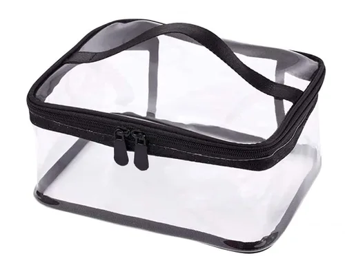 Miniatura 5 de Louise Maelys Bolsa de maquillaje transparente portátil de 2 piezas, con cremallera, impermeable, transparente, bolsa de almacenamiento de viaje
