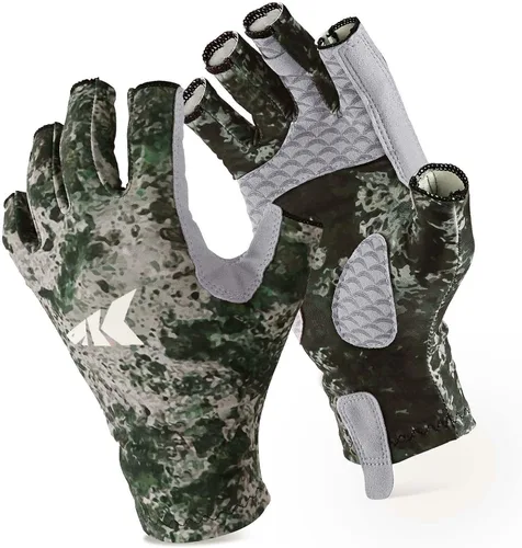 Miniatura 16 de KastKing La Sal Guantes de pesca UPF50+ Guantes de sol Guantes de protección UV Guantes sin dedos para hombres y mujeres para exteriores, kayak