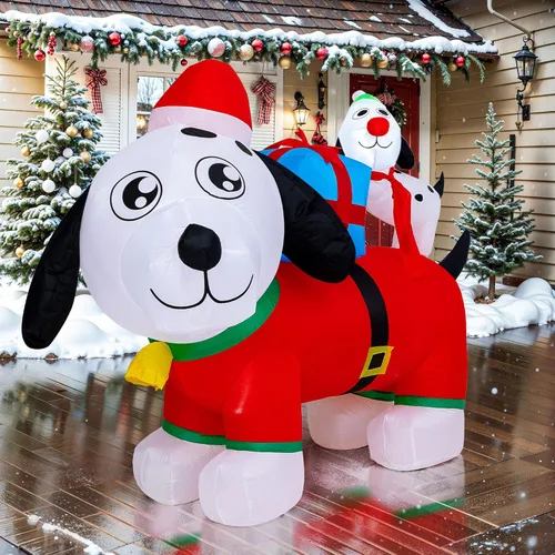 Miniatura 4 de PRESENCE Decoraciones inflables de Navidad para exteriores, luces LED de Navidad de 5 pies con caja de regalo, decoración de invierno, regalo
