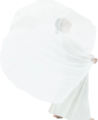 Miniatura 6 de Wuchieal Bandera de alabanza de 55" de 1 pieza con poste escalable, bandera de adoración Semicírculo Alas de Ángel de Adoración para Danza
