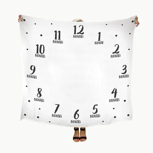 Miniatura 4 de Pearhead Manta de hitos para bebé, accesorio para fotos de hitos mensuales para recién nacido, regalo de recuerdo de bebé niña o bebé, regalo