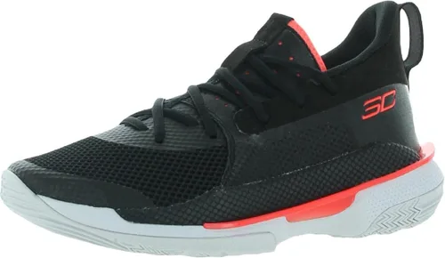 Miniatura 2 de Under Armour Curry 7 - Tenis de baloncesto para niños preescolares 3022114-100, BlancoNegroRojo