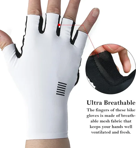 Miniatura 3 de YKYWBIKE Guantes de ciclismo transpirables, guantes deportivos acolchados de medio dedo, guantes de ciclismo antideslizantes, guantes de bicicleta