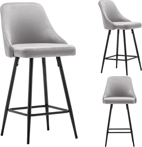 Miniatura 11 de BTEXPERT Juego de 2 sillas de bar de comedor tapizadas de alta calidad de 25 pulgadas de altura, taburetes de bar con respaldo alto, taburetes