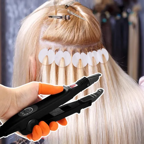Miniatura 4 de Plancha para Extensiones de Cabello de Queratina Fusion - Herramienta de Calor, Conector Térmico con Protector de Pegamento Fusion, Plantilla, Pinza