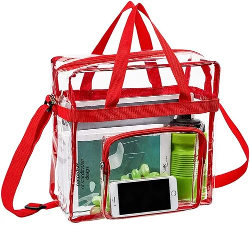 Miniatura 3 de Clearworld Bolsa transparente aprobada para estadios, transparente de 12 x 12 x 6 pulgadas, con bolsa frontal para accesorios para viajes, gimnasio