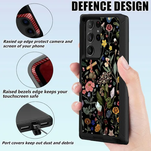 Miniatura 3 de Funda compatible con Samsung Galaxy S22 Ultra, diseño de bandera estadounidense antigua con protector de lente de cámara resistente