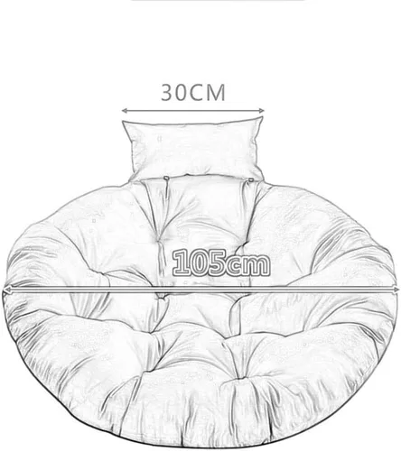 Miniatura 3 de Cojín colgante para silla de hamaca de huevo, cojines de asiento para 2 personas, cojines grandes para silla individual en forma de nido, almohada