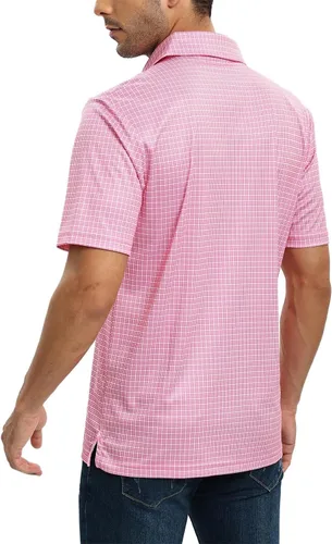 Miniatura 3 de Camisas de golf para hombre - Polo de manga corta con estampado de rendimiento que absorbe la humedad