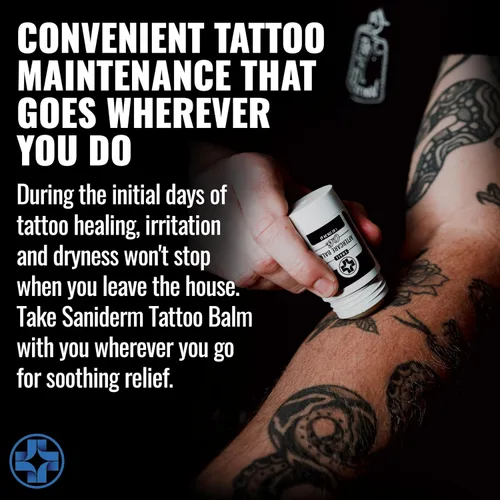 Miniatura 5 de Saniderm Original Tattoo Aftercare Balm – Grande (2.2 oz) – Sin petróleo – Hidratante natural para tatuajes sin fragancia, hecho con manteca