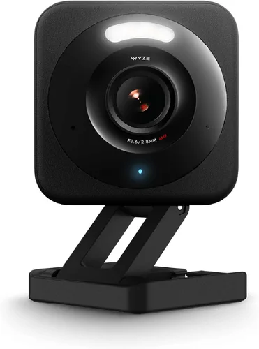 WYZE Cam v4 (último modelo), cámara de seguridad AI de 2.5 K, cámaras para interiores y exteriores para seguridad del hogar, monitor de bebé y Negro