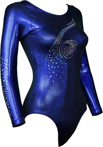 Miniatura 2 de Look-It Activewear Leotardo de manga larga azul medianoche para niñas y mujeres