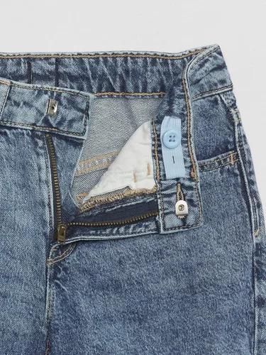 Miniatura 3 de GAP Pantalones cortos de mezclilla de tiro alto para niña