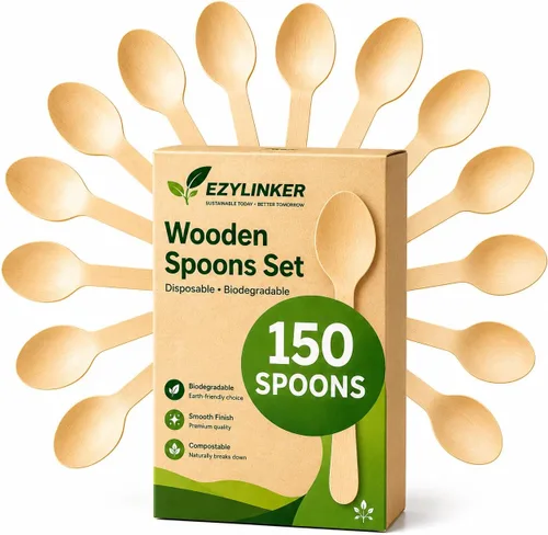 Miniatura 9 de Paquete de 150 tenedores compostables – Alternativa a tenedores de plástico y tenedores de bambú, ecológicos, biodegradables y compostables