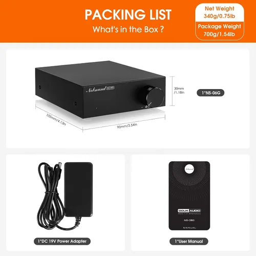 Miniatura 8 de Nobsound Mini amplificador estéreo de 2 canales: 60 W x 2 amplificador de alta fidelidad clase D con TPA3116 y adaptador de corriente de 19 V