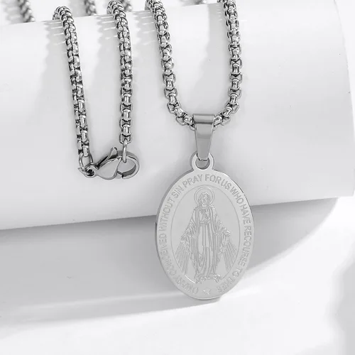 Miniatura 7 de Collar de San Miguel, San MiguelVirgen MaríaRafaelJudeCristóbalBenedictoJoséPatrickFranciscoFlorianThomasAnthony, acero inoxidable, 24