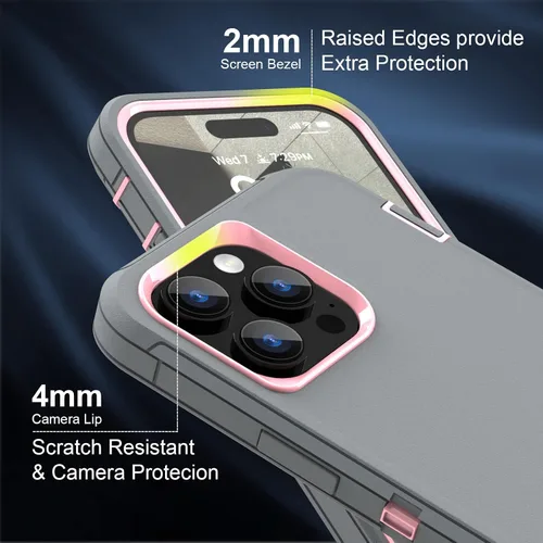 Miniatura 2 de Sansunto Funda para iPhone 14 Pro Max, Protección Completa del Cuerpo Resistente a Prueba de Golpes Grado Militar 3 en 1 Silicona de Goma con PC