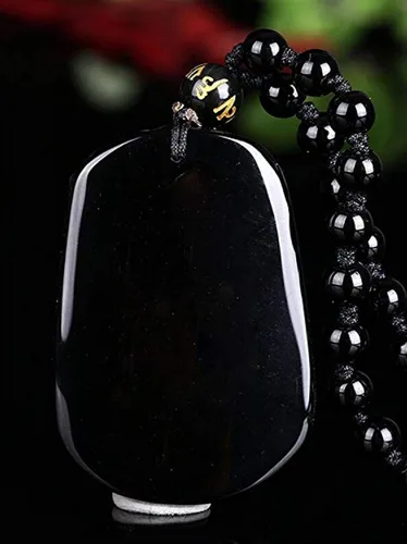 Miniatura 4 de Collar de animales de zodiaco chino con cuentas de obsidiana natural con cadena de cuentas ajustable, Obsidiana, Obsidiana