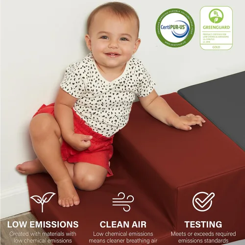 Miniatura 3 de Factory Direct Partners SoftScape 13232-134 - Escalador de esquina cuadrado para niños pequeños y niños, espuma suave segura para gatear y Vintage