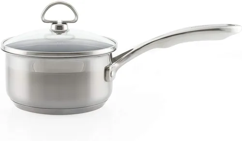 Miniatura 5 de Chantal Induction 21 - Cacerola antiadherente de acero de 1 cuarto de galón con tapa de vidrio templado, cerámica antiadherente, acero inoxidable