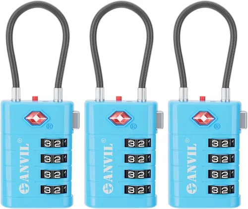 Miniatura 16 de ANVIL Candados de equipaje TSA de 4 esferas con alerta de búsqueda: núcleo TSA008 mejorado para máxima seguridad, ideal para equipaje, maleta