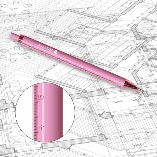 Miniatura 4 de Bolígrafos de gel con escalas de regla en el cañón, 5 piezas de 0.5mm, bolígrafos retráctiles de punta fina para escritura y dibujo precisos, tinta