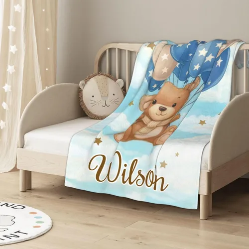 Miniatura 7 de Manta de bebé personalizada para niños y niñas, manta de bebé personalizada ultra suave y acogedora con nombre para niños pequeños, manta de cama